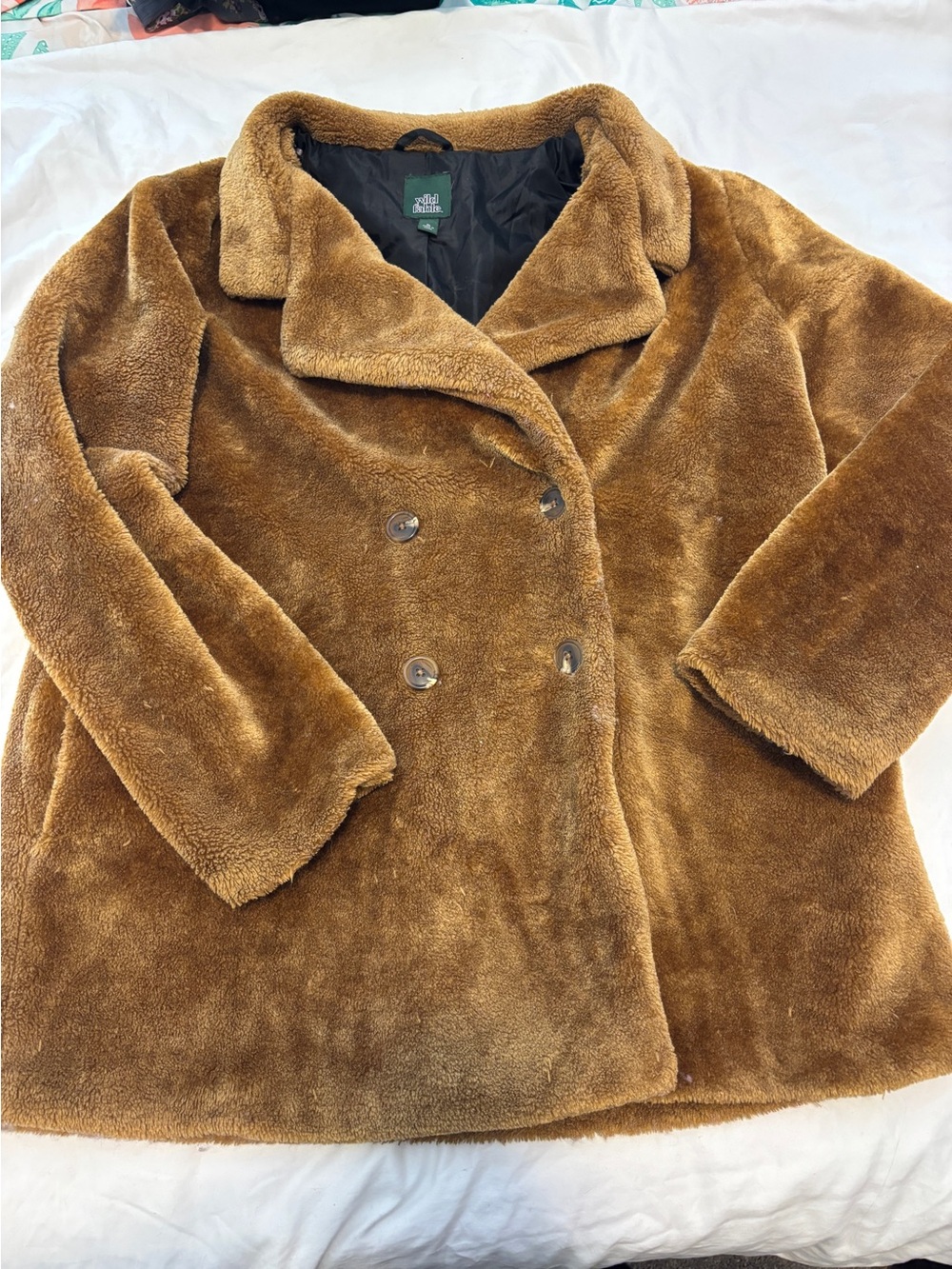 wild fable faux fur pea coat